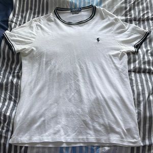 White and black Ralph Lauren Polo Textured T-Shirt
